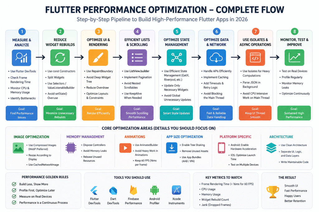 Flutter performance optimization flowchart
