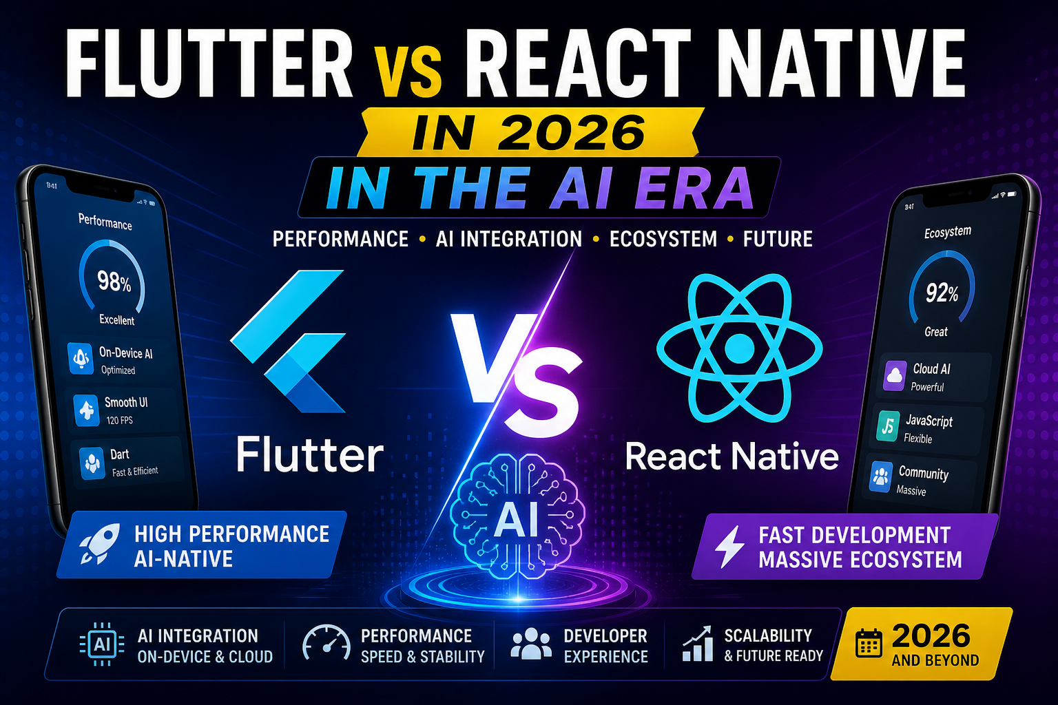 Flutter vs React Native 2026 comparison